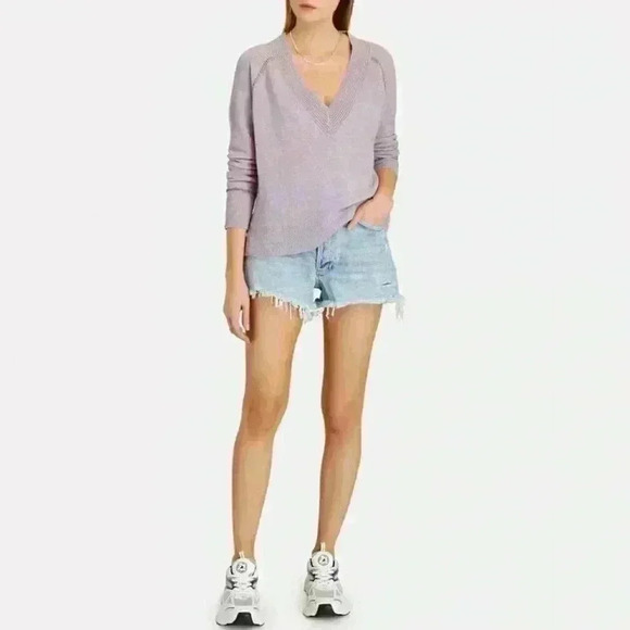 VERONICA BEARD Preta Lilac V-Neck Cashmere Sweater - Picture 8 of 15